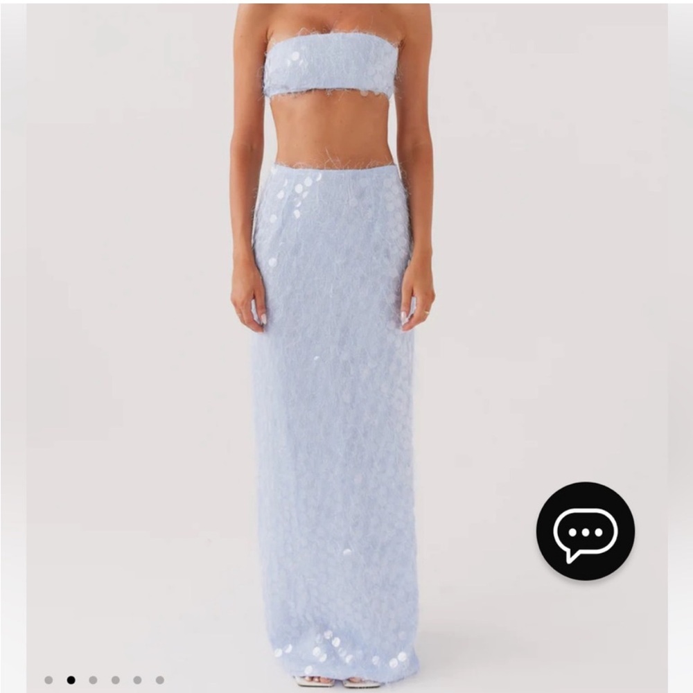 Kyleigh textured sequin zippered bandeau TOP ONLY